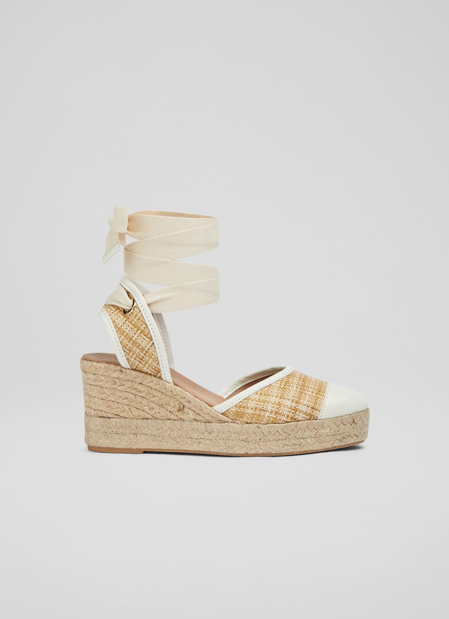 Zora Beige Jute And White Leather Espadrilles Sale Collections