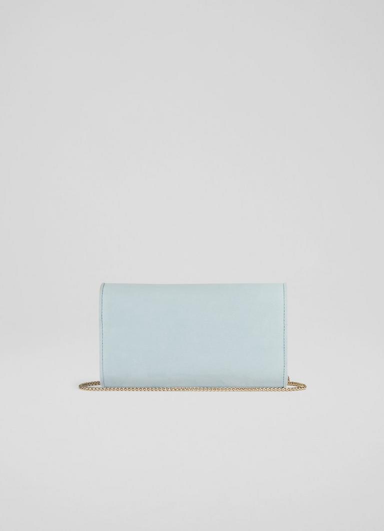 Green suede clutch bag sales