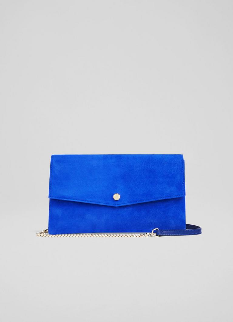 Blue suede clutch discount