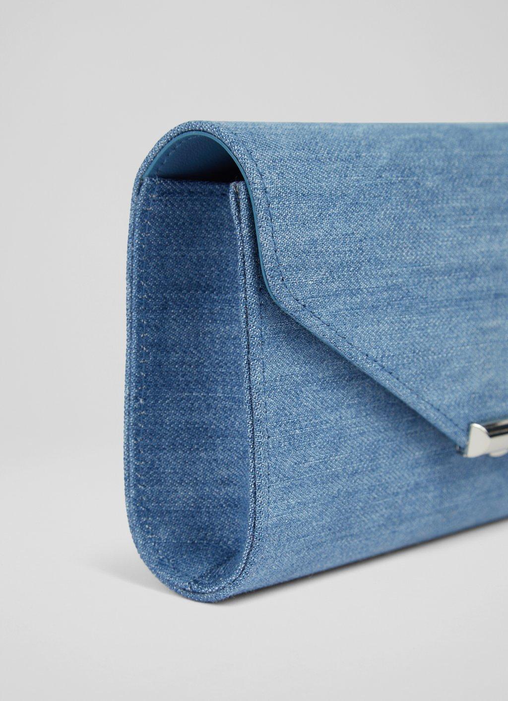 Lucy Blue Denim Clutch Bag, Handbags, Sale, Collections