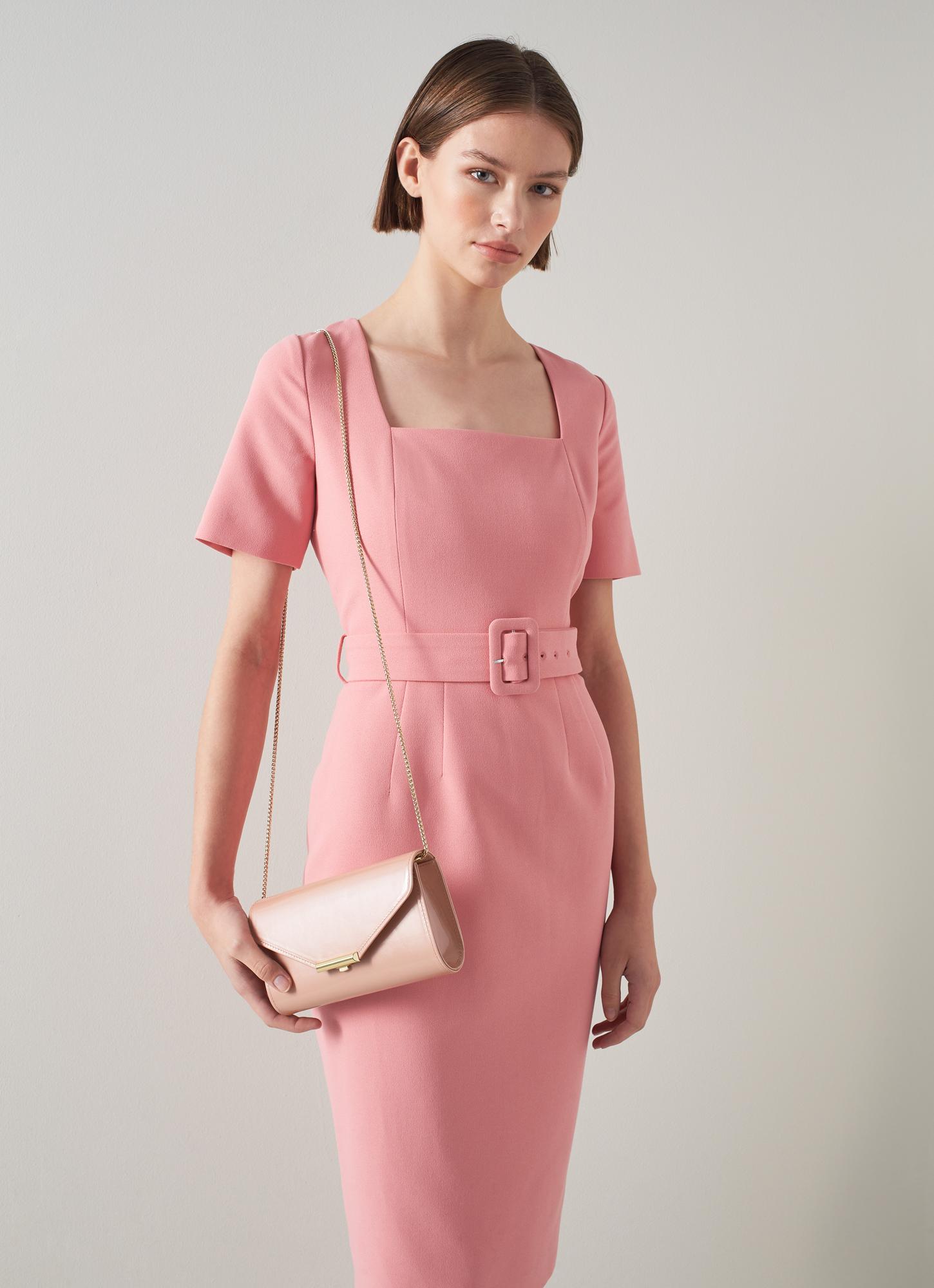 strapless open back dress Deco Fuchsia | Clutch Bag main image 1