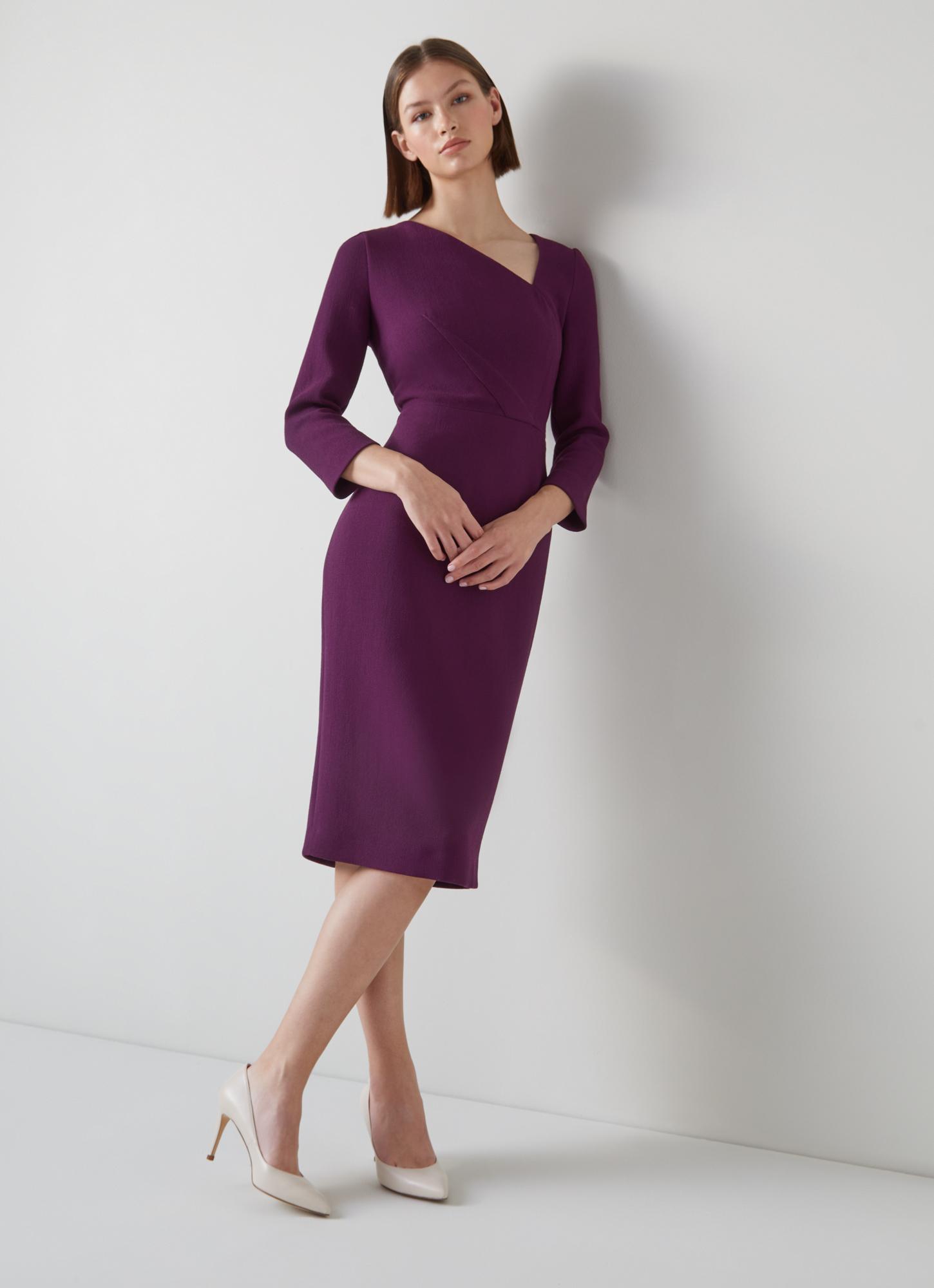 Alexis Purple Wool Crepe Shift Dress | The Archive Sale | L.K.