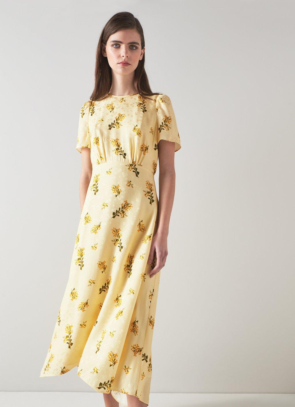 Boyd Cream Mimosa Print Silk Midi Dress | Sale | Collections | L.K.Bennett,  London