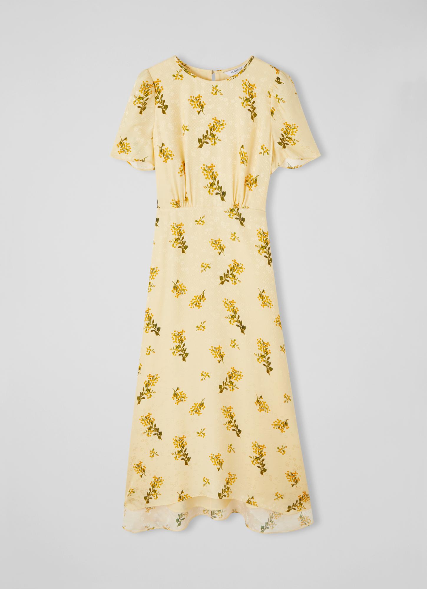 Boyd Cream Mimosa Print Silk Midi Dress | Sale | Collections