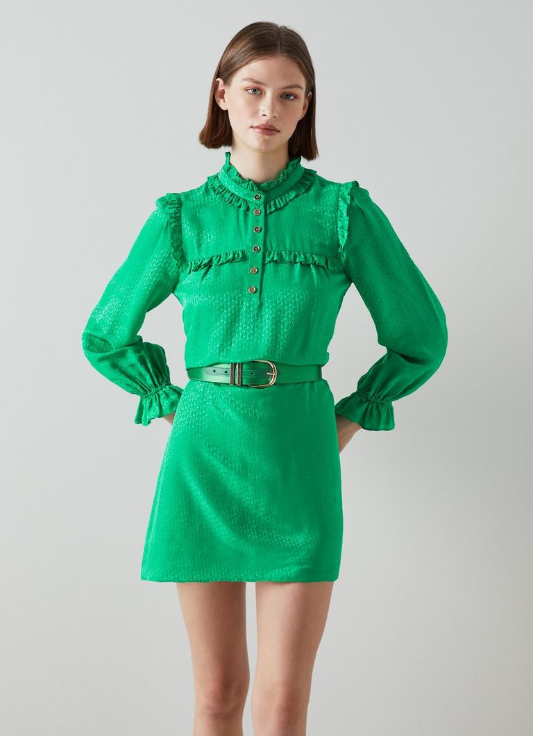 Edie Green Silk Midi Dress Spring Dress LK Bennett