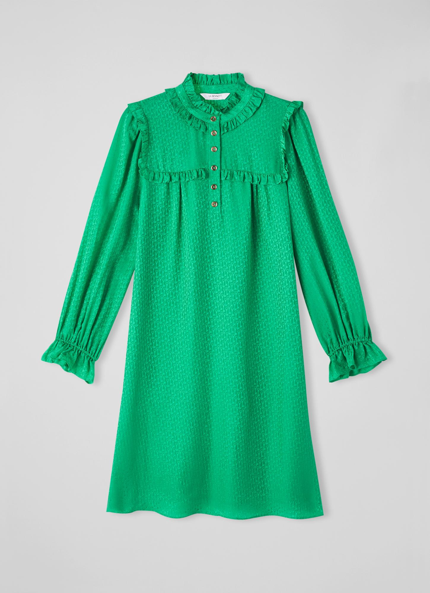 Edie Green Silk Midi Dress | Spring Dress | LK Bennett