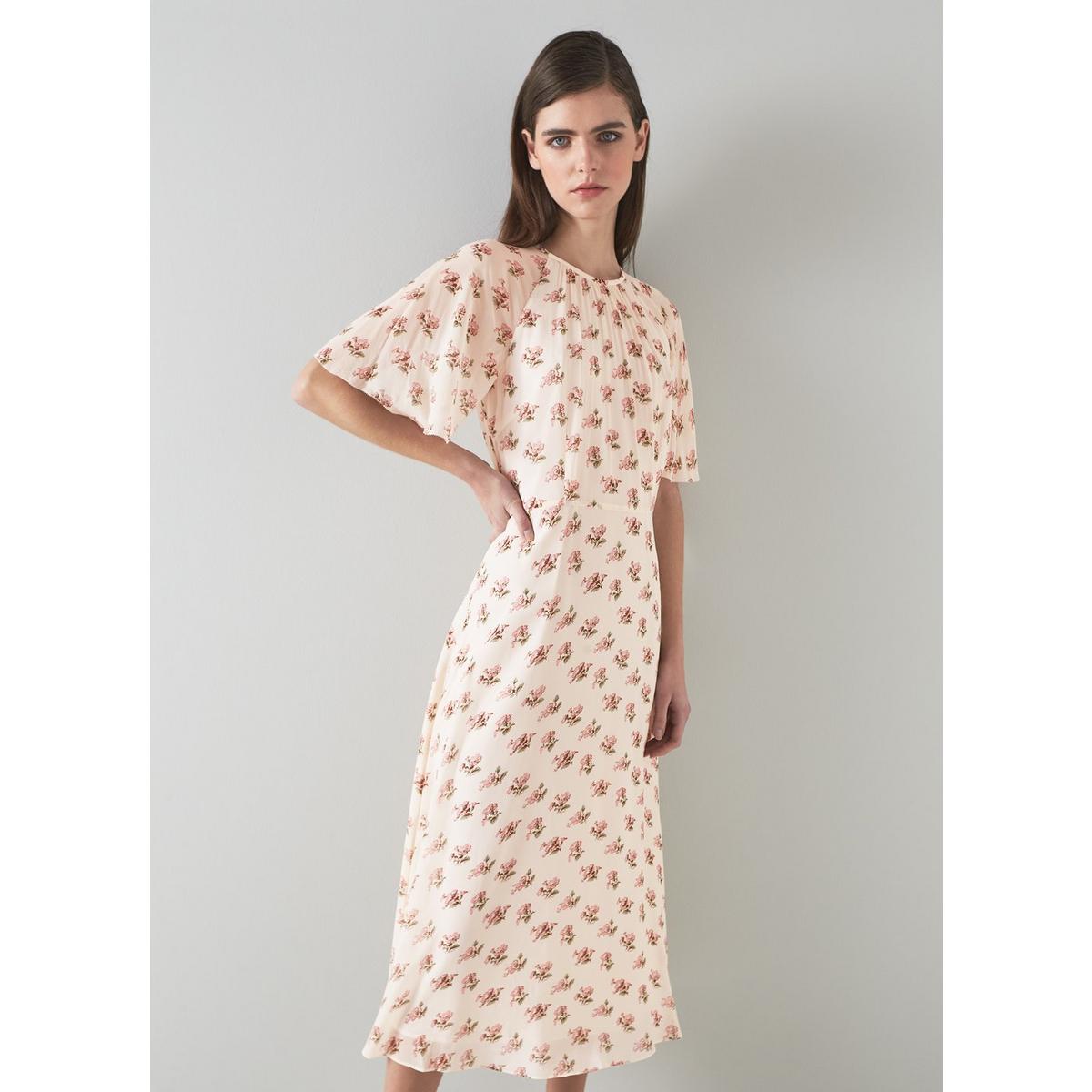 knee length dresses for ladies Elowen SL Silk Dress - Evening Bloom main image 1