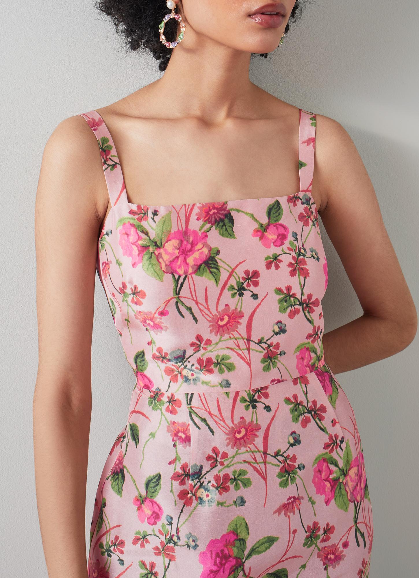 open lace back dress Blush Pink Adjustable Pure Silk Dress (19mm Silk)  Gentle Embrace