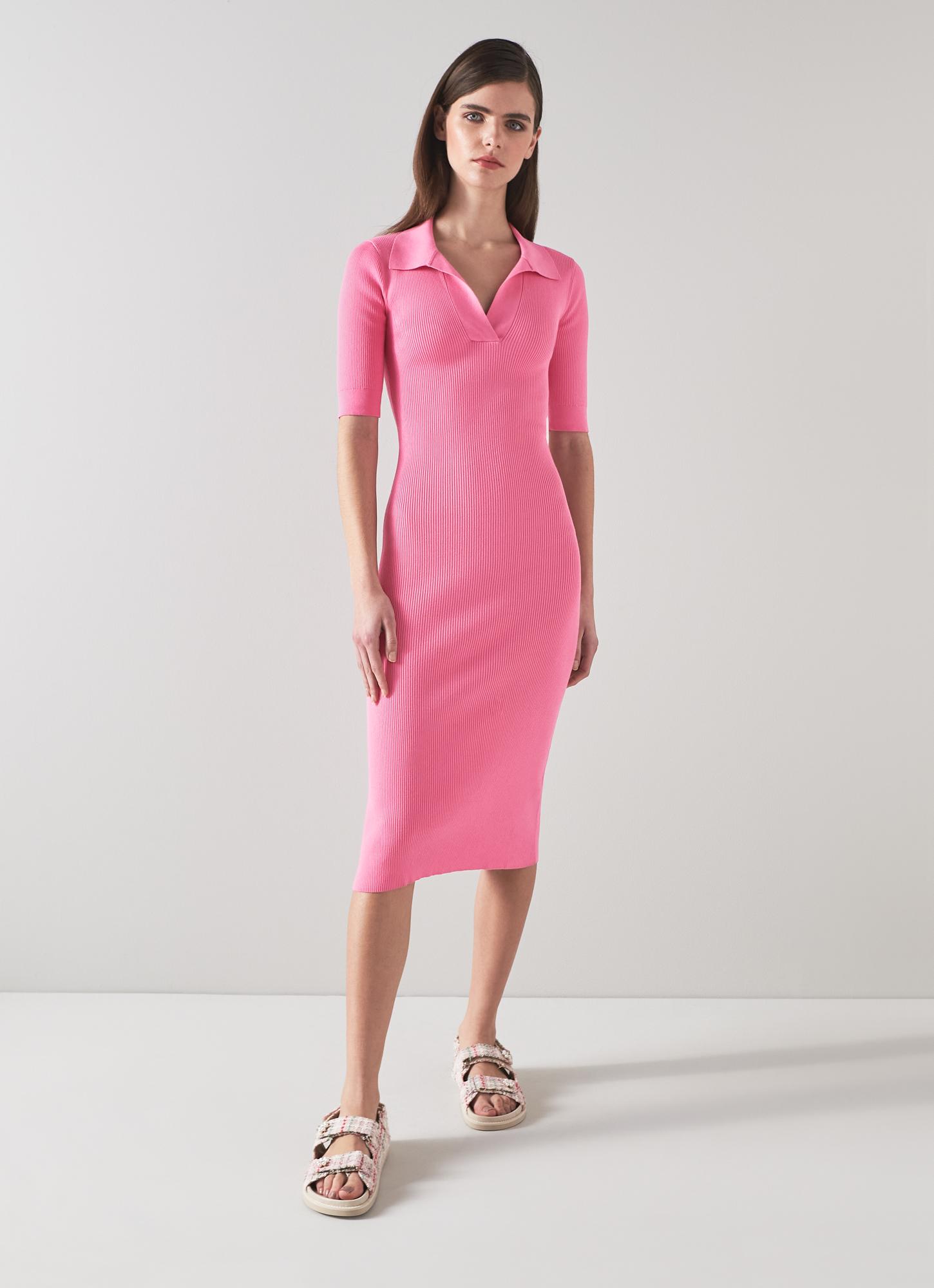 Heidi Pink Cotton-Blend Rib Knit Dress | The Archive Sale | L.K.