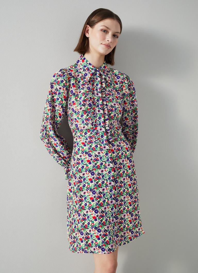 Hoppen Pop Floral Print Silk Blend Shirt Dress Sale Collections L.K.Bennett London