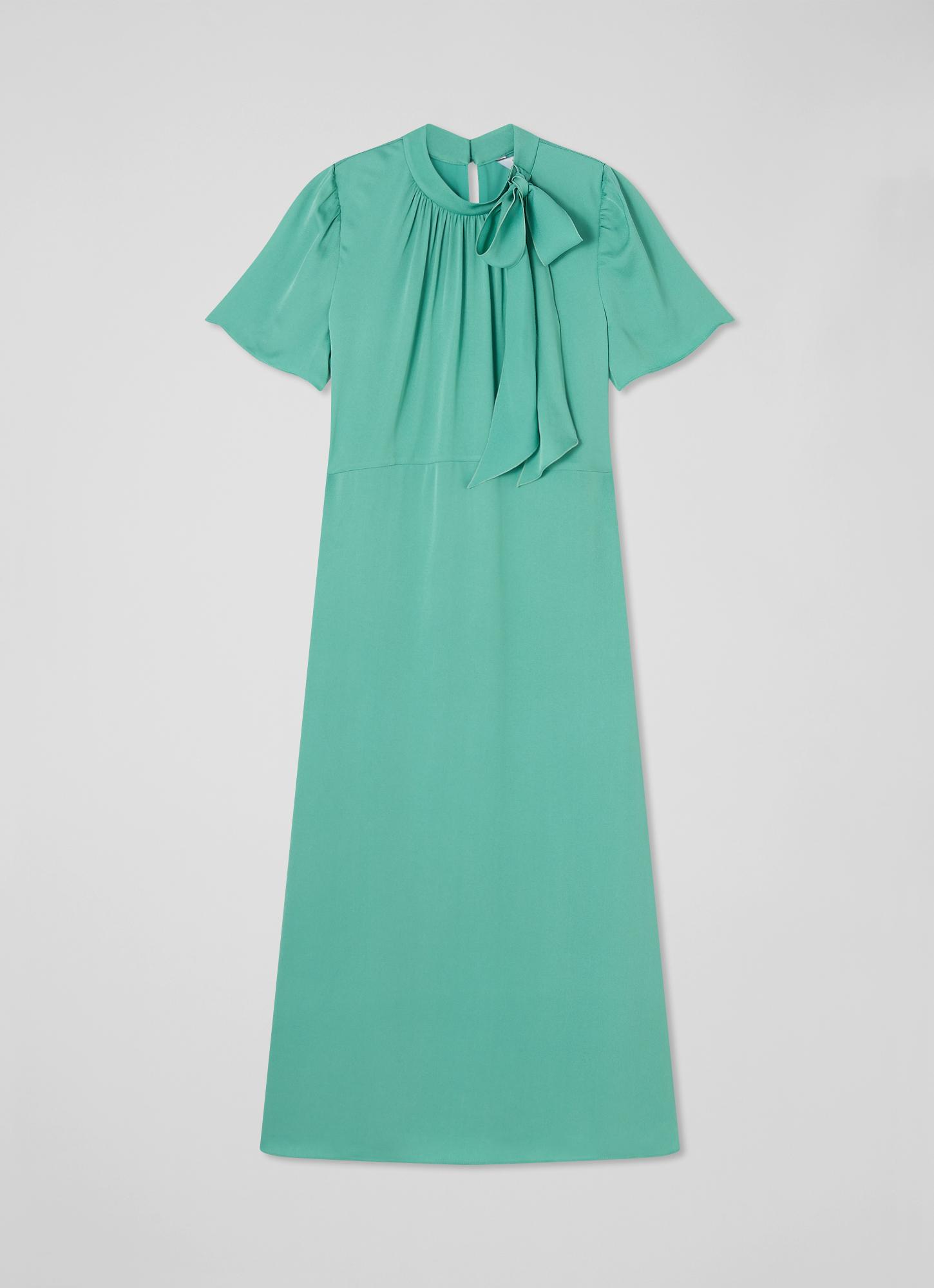 green emerald velvet dress Mille Effie Dress in Jade Linen S