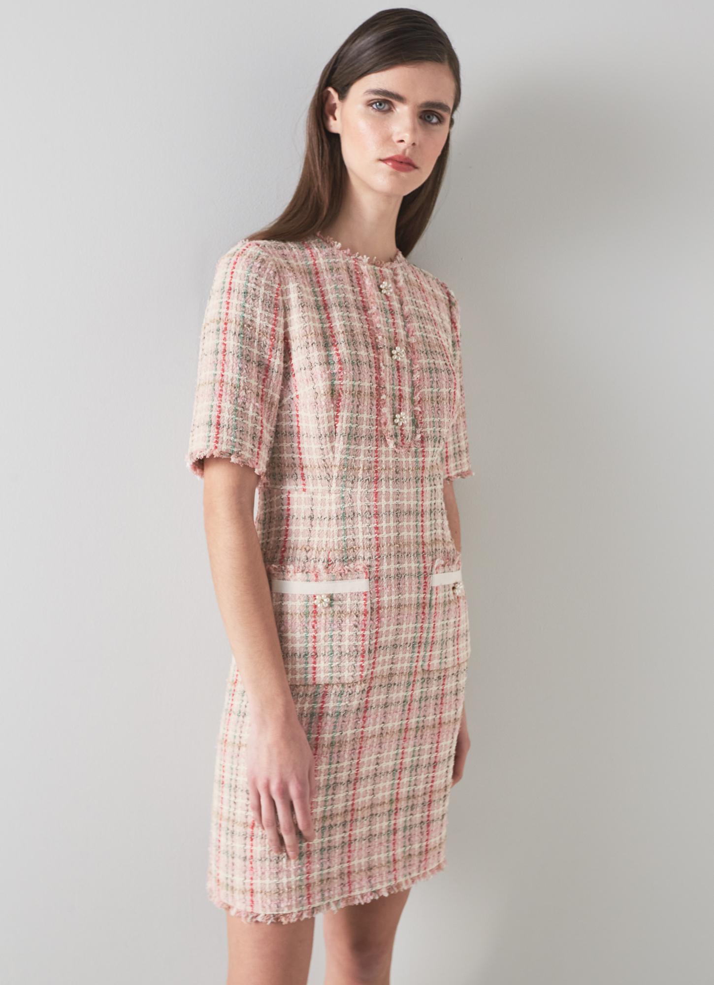 Mabel Pink And Green Tweed Dress | Sale | Collections | L.K. 