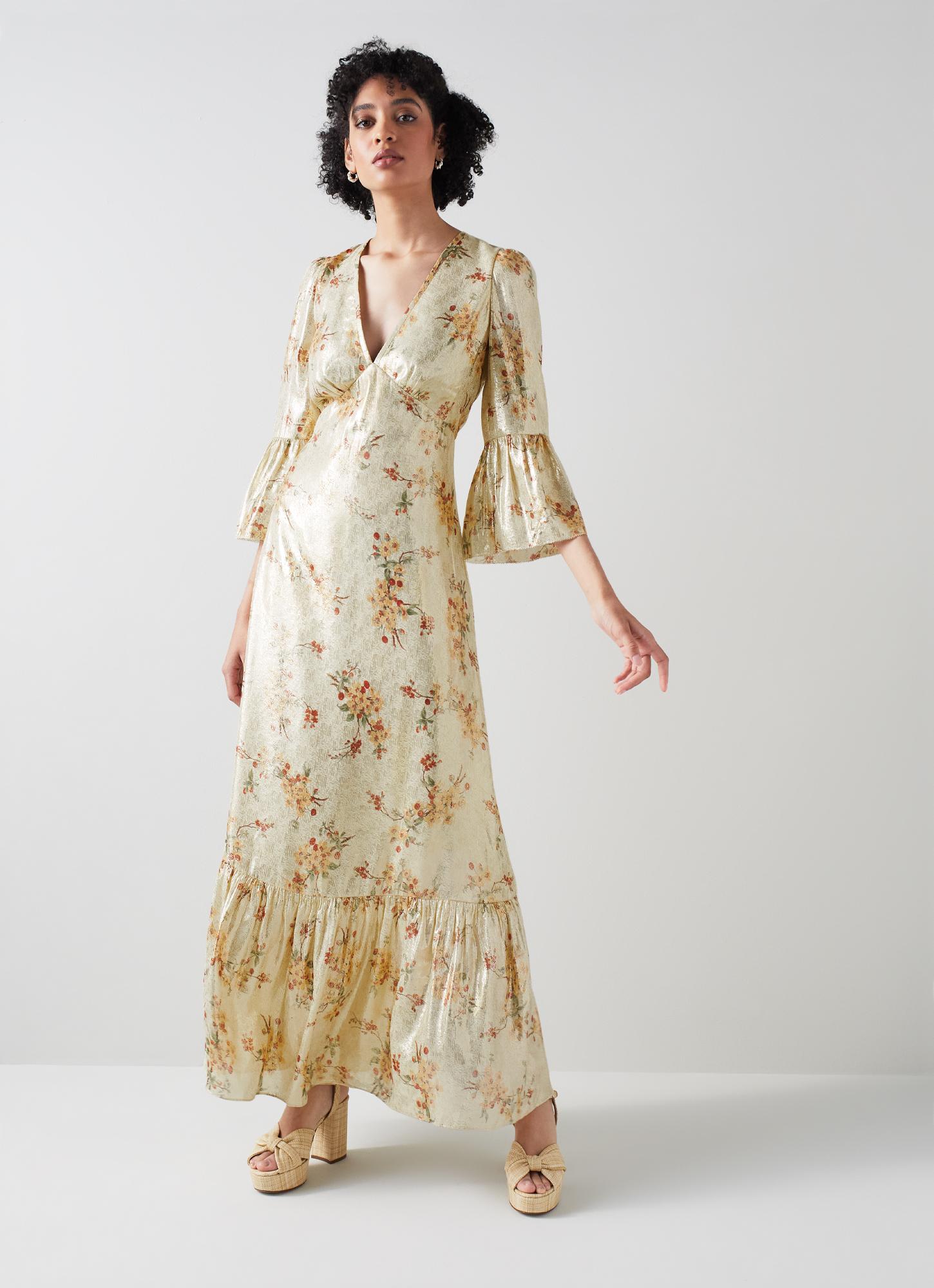 Martha Meadow Scene Metallic Silk Maxi Dress | Clothing | Sale |  Collections | L.K.Bennett, London