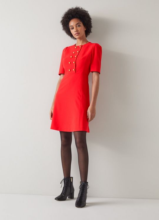 L.K.Bennett Rosie Red Recycled Crepe Dress, Red