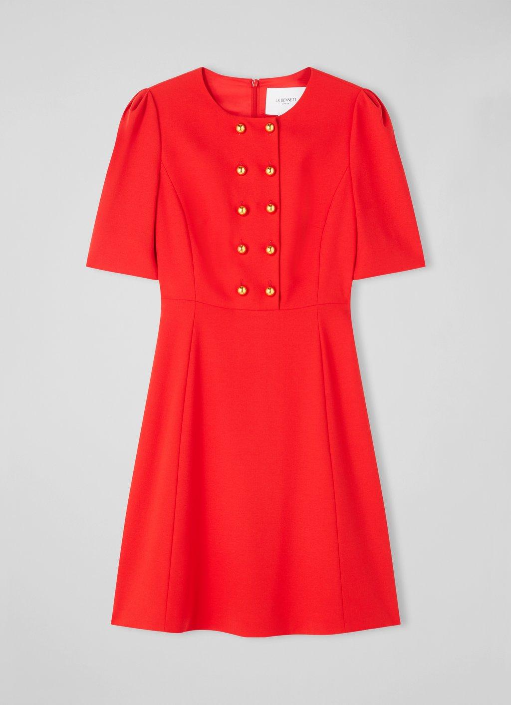 Rosie Red Recycled Crepe Dress | Sale | Collections | L.K.Bennett, London