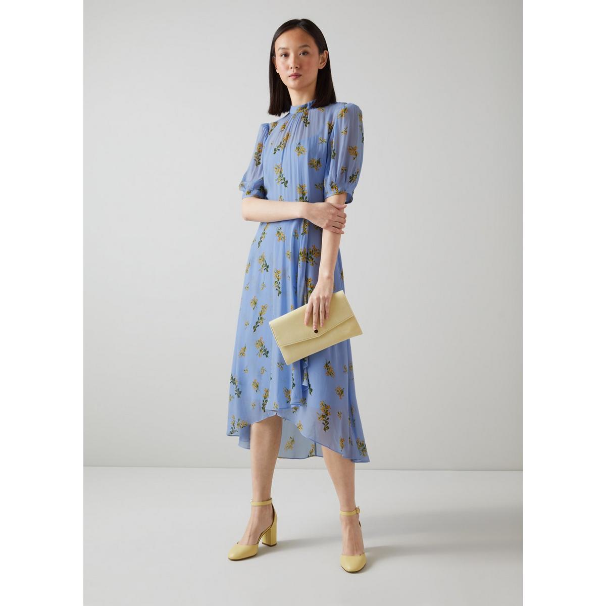 Tåler uformel Fra Thalia Blue And Yellow Mimosa Print Dress | Wedding Guest | L.K.Bennett,  London