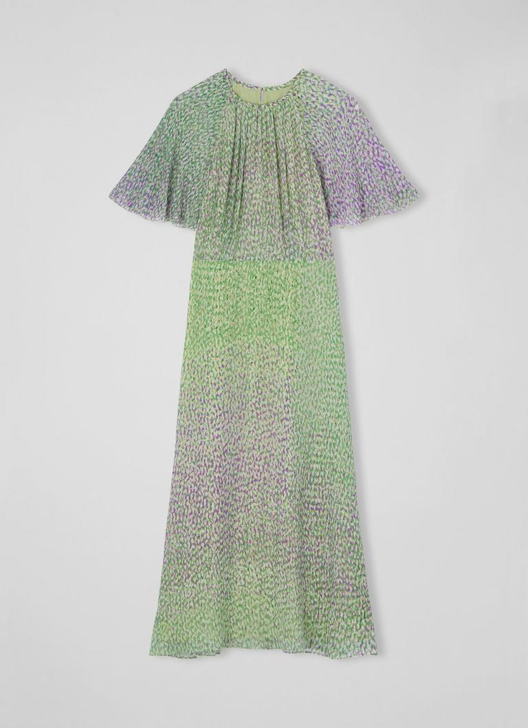 Elowen Lilac and Green Animal Print Midi Dress | The Archive Sale | L.K.Bennett, London Elowen Lilac and Green Animal Print Midi Dress | The Archive Sale | L.K.Bennett, London