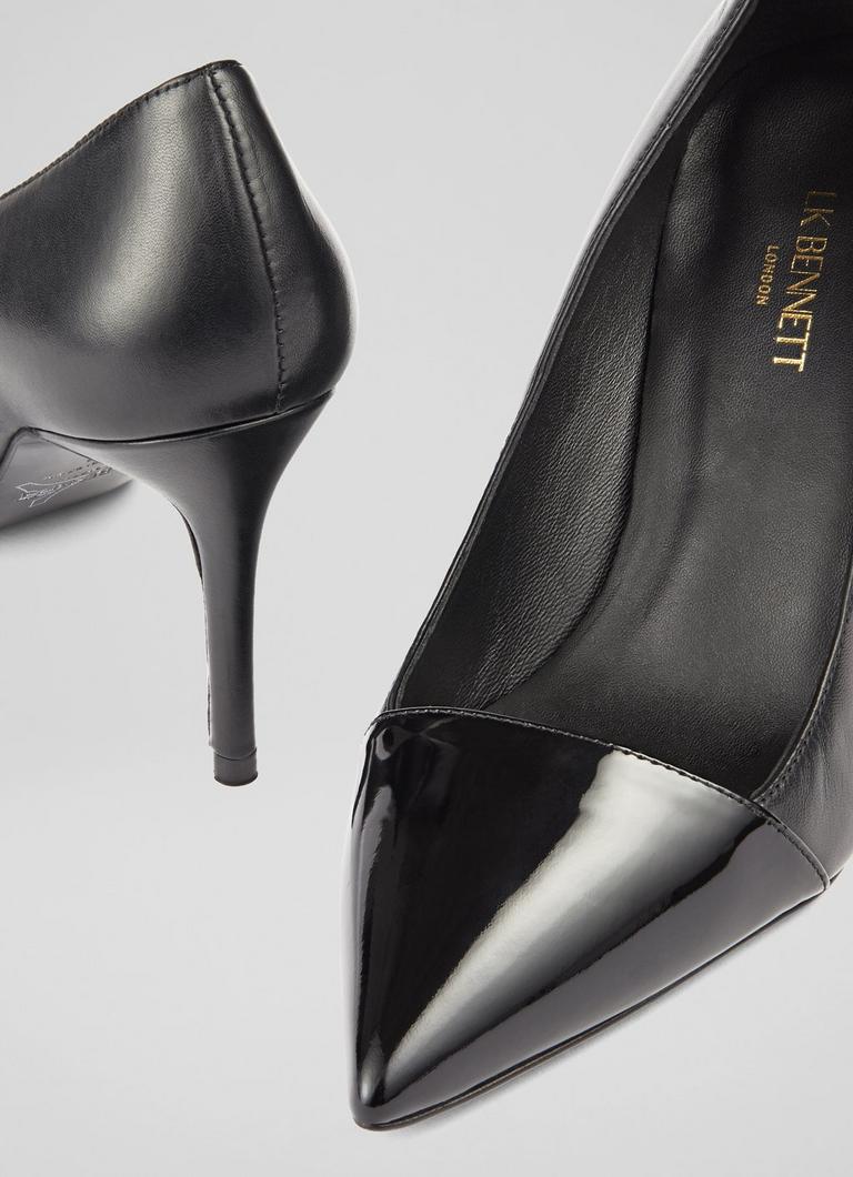 Lk bennett floret black patent shop