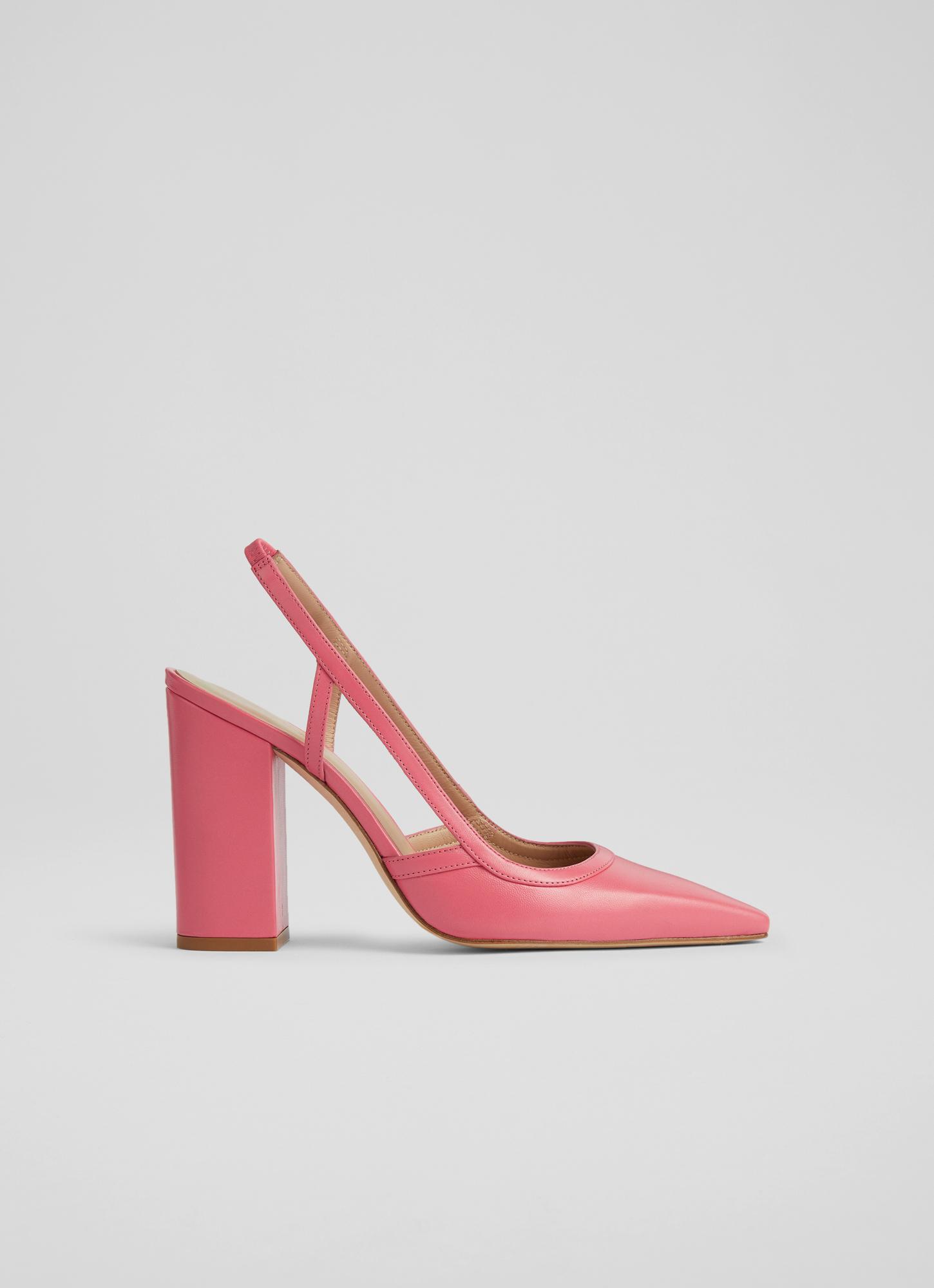 Etta Pink Leather Slingbacks Sale Collections