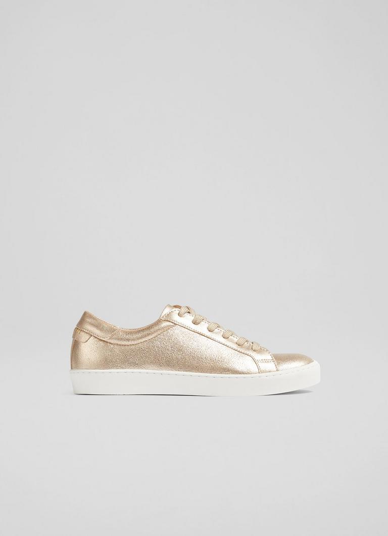 Metallic lace 2025 up sneakers