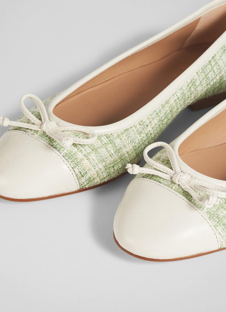 Cream top ballerina pumps