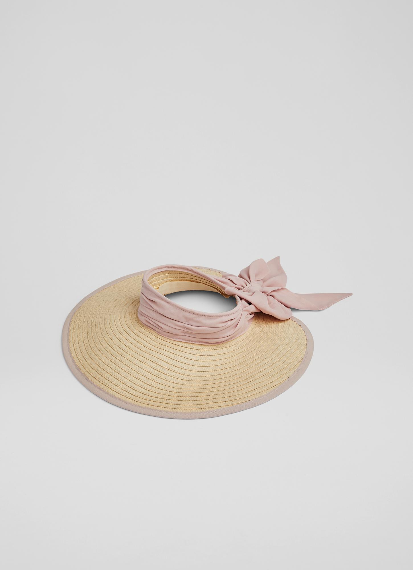 Rosemary Natural Raffia and Pink Bow Visor | Accessories  display picture 3