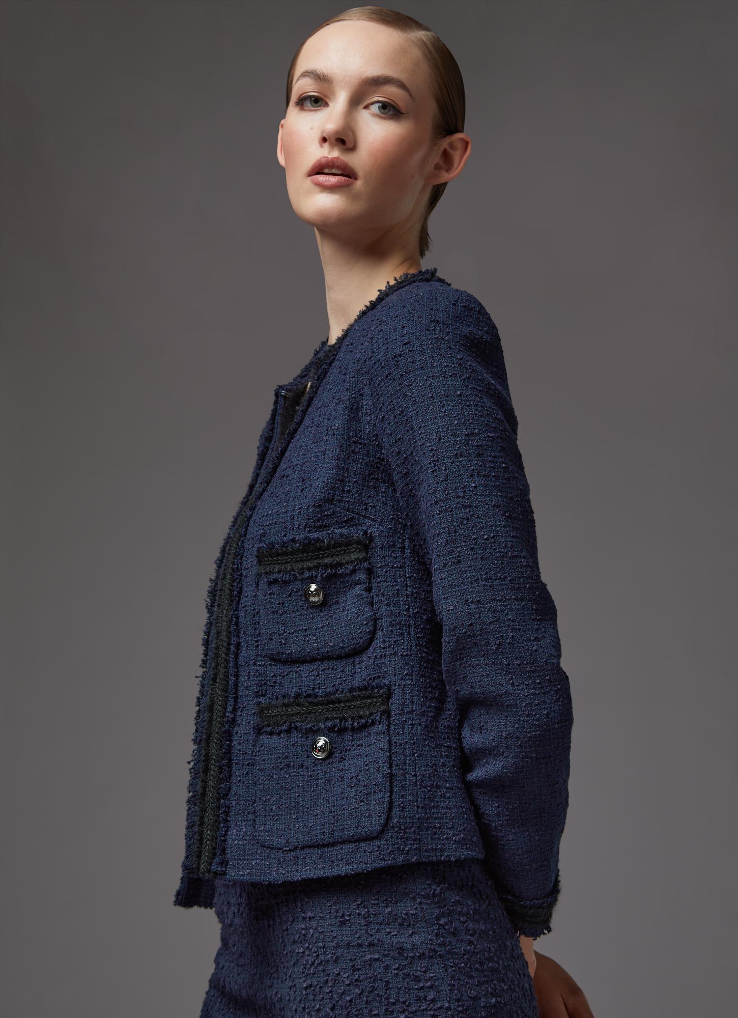 Charlee Navy Tweed Jacket | Clothing | L.K.Bennett
