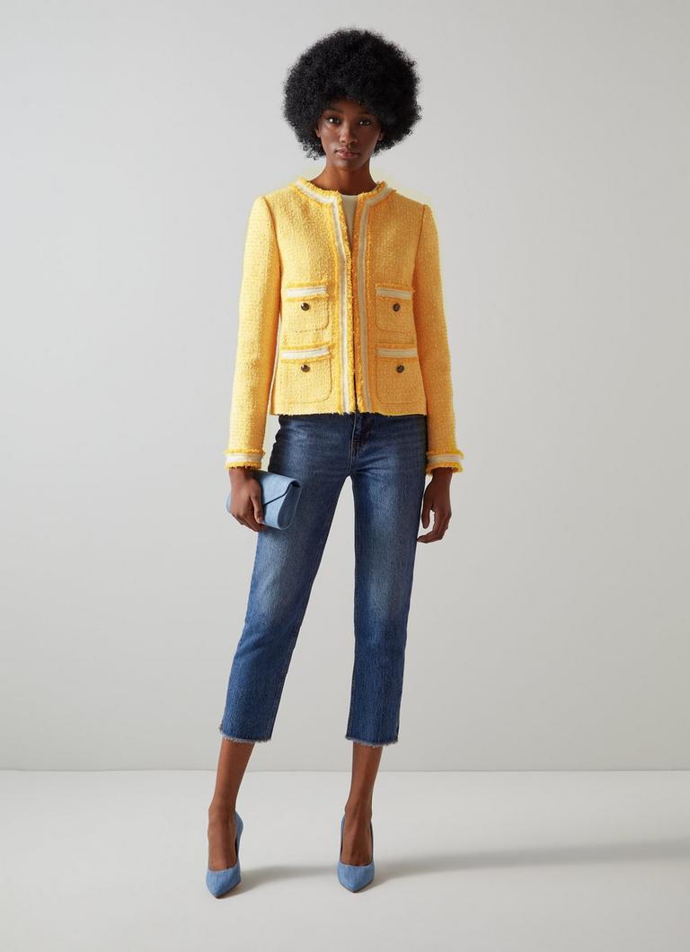 Raw edge tweed jacket on sale