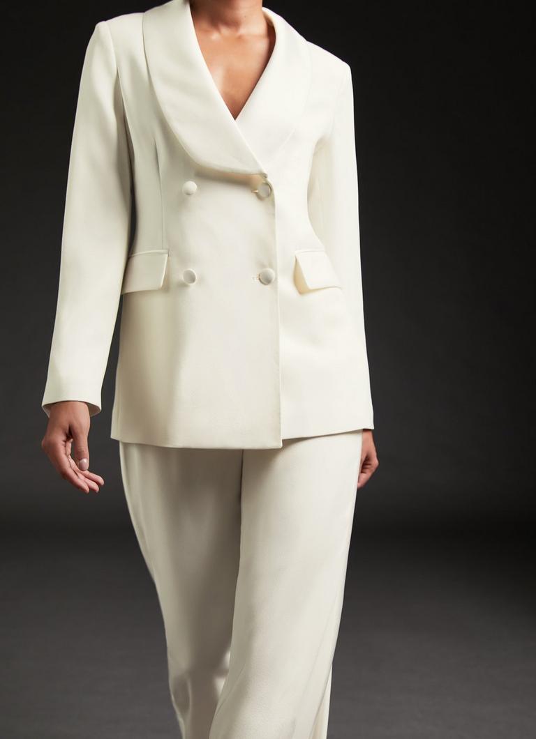 Iris Ivory Crepe Bridal Tuxedo Jacket Blackfriday Offer