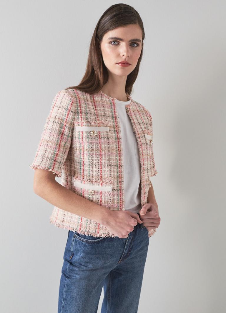 Mabel Pink And Green Tweed Jacket