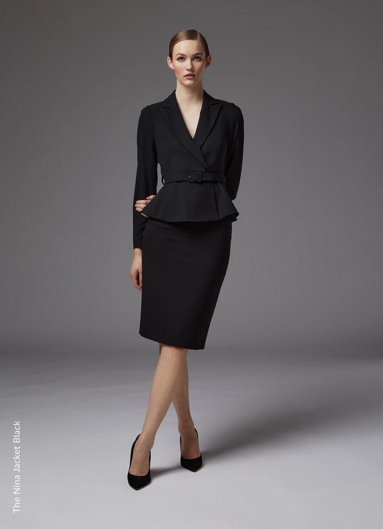 Nina Black Peplum Jacket