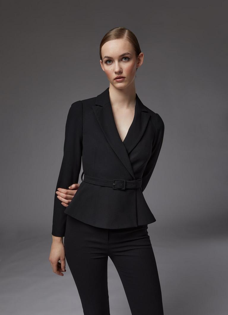 Peplum top jacket black