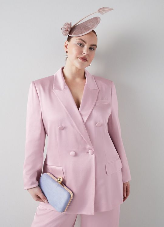 L.K.Bennett Rose Pink Italian Satin Jacket, Pink