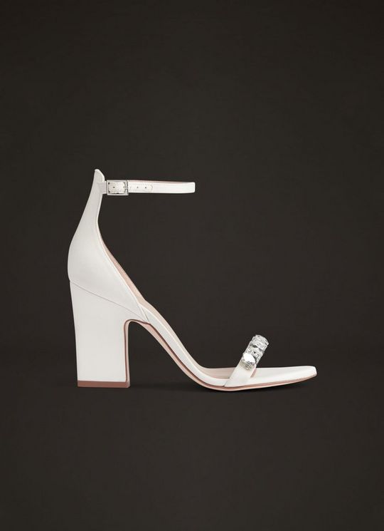 L.K.Bennett Josephine Ivory Satin Jewelled Wedding Sandals, White