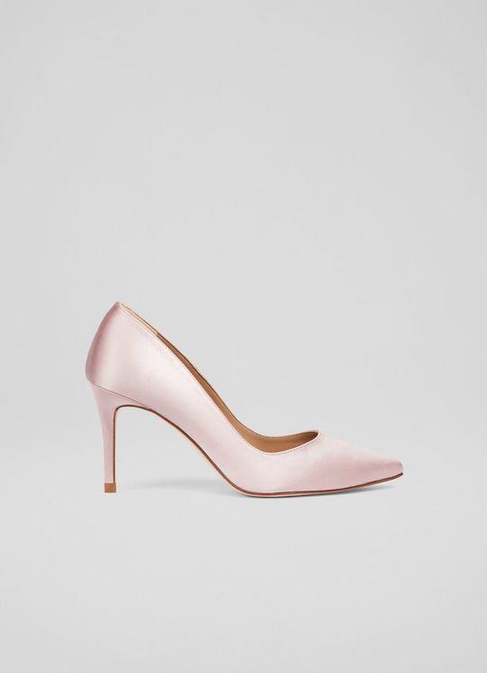 L.K.Bennett Minny Pink Glitter Fabric Pointed Toe Courts, Pink