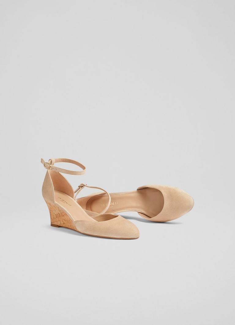 Beige cork best sale wedges