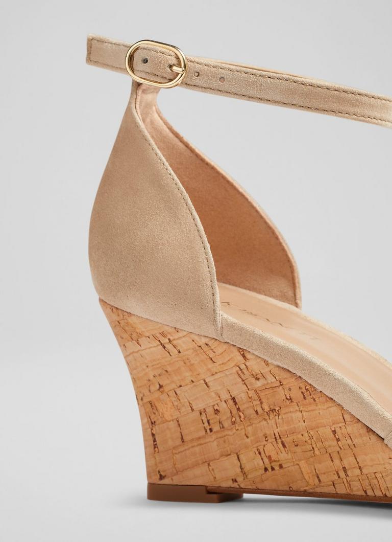Nude sales cork wedges