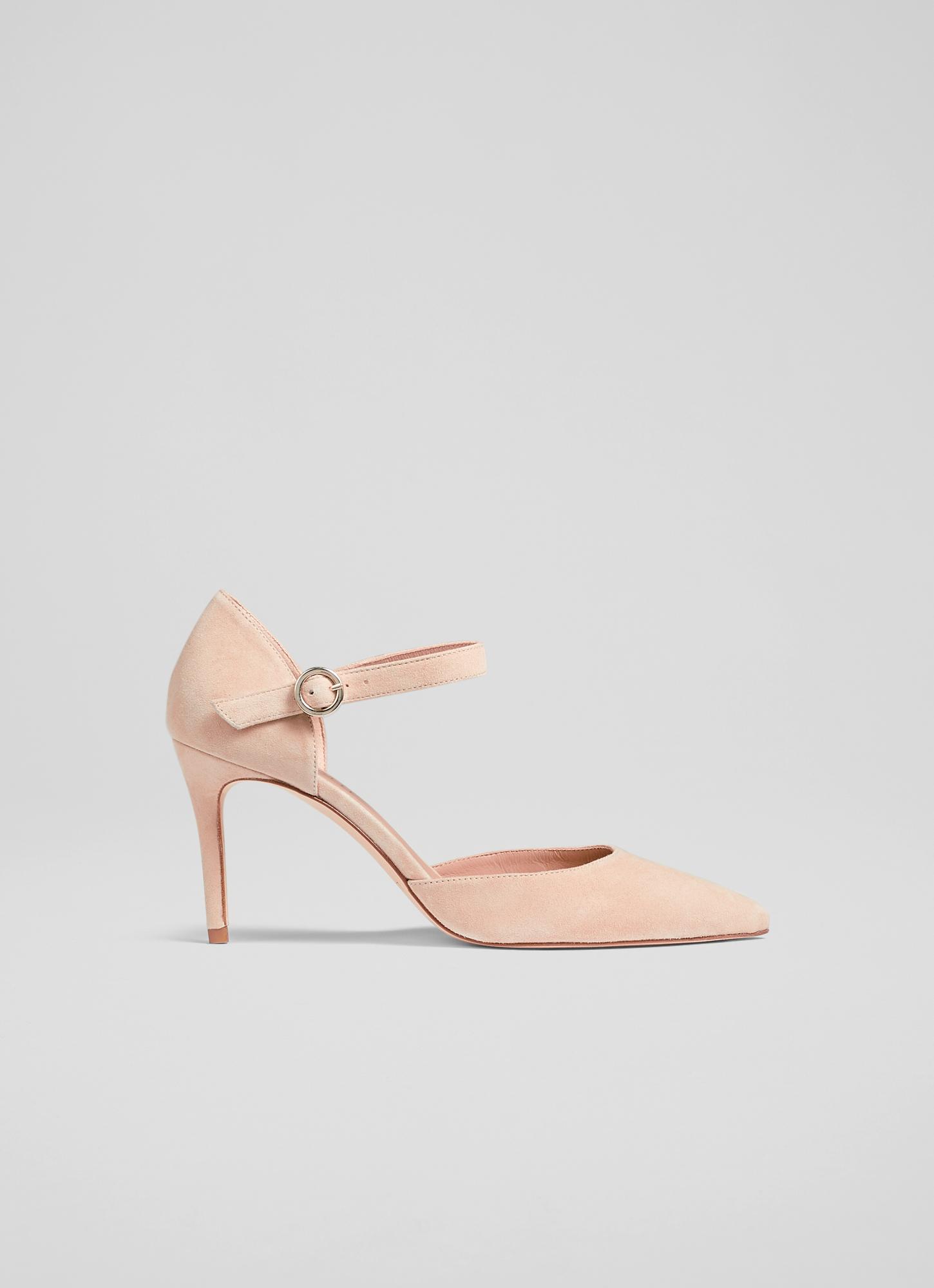 beige heels with ankle strap
