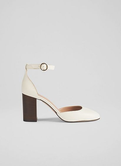Simmi White Leather Mary Jane Heels, White