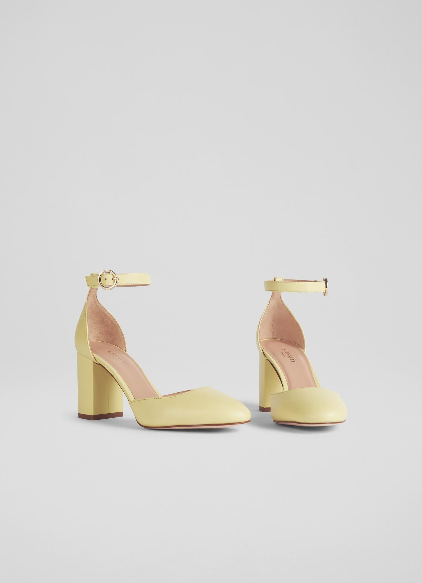 Simmi Pale Yellow Leather Mary Jane Heels The Archive Sale