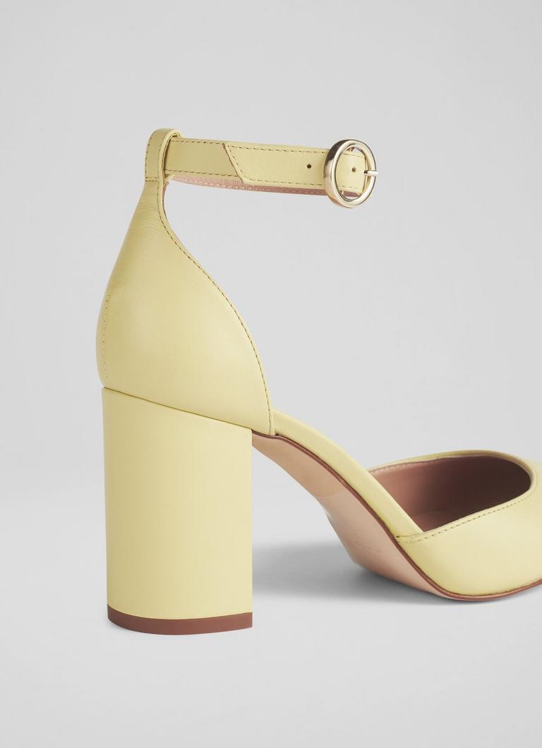 Yellow leather deals heels