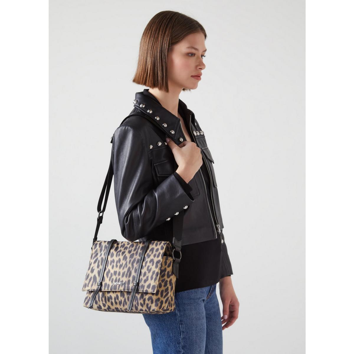 Jeanne Leopard-Print Shoulder Bag, N°21