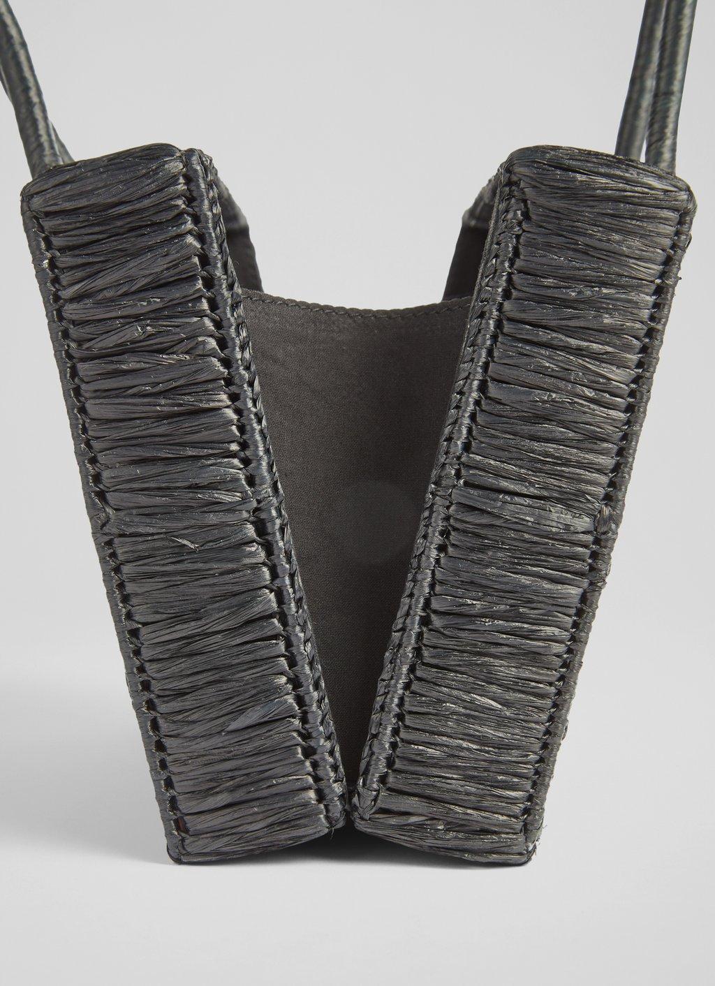 LK Bennett Rita Weave-detail Box-shape Wicker Bag in Black