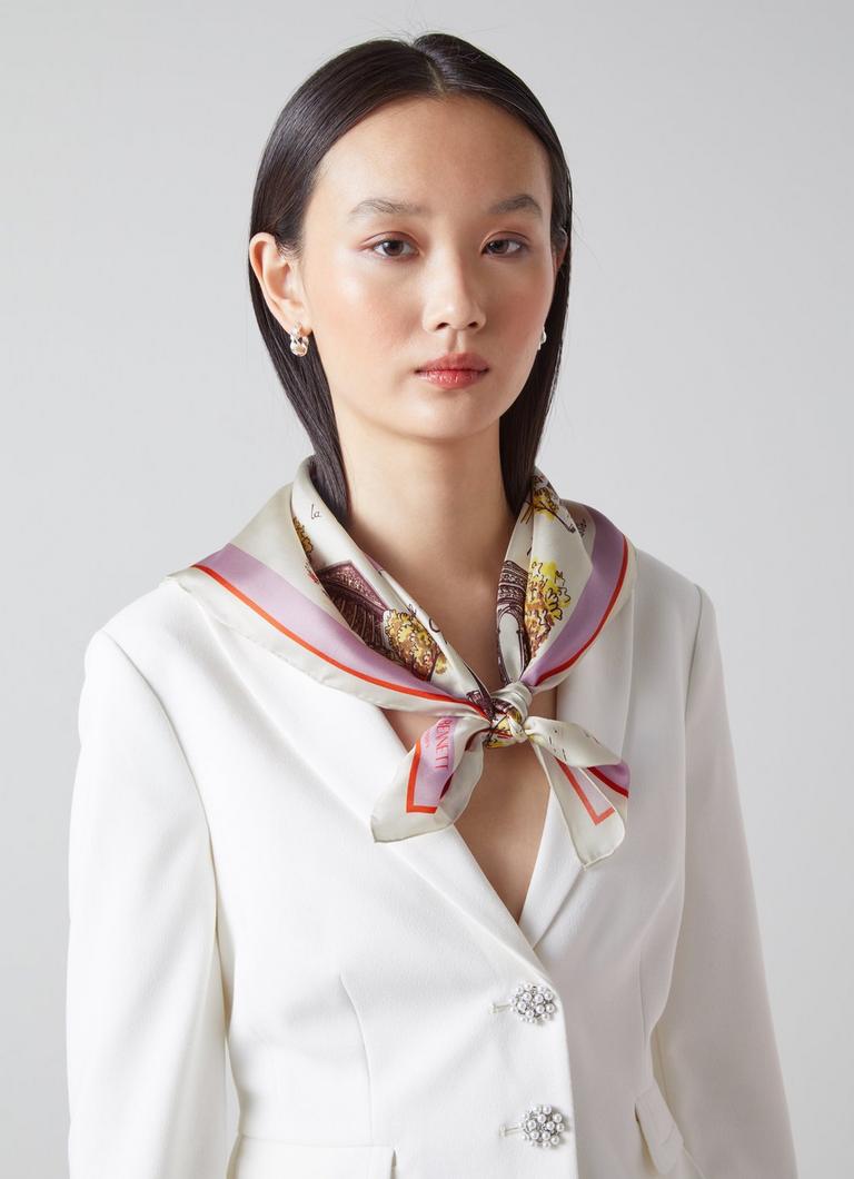 Paris City Print Silk Large Square Scarf Accessories Sale