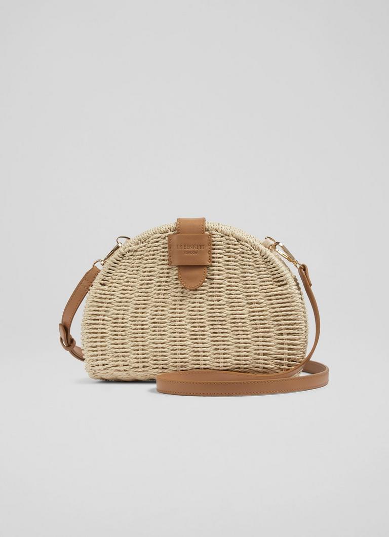 Round wicker 2025 shoulder bag
