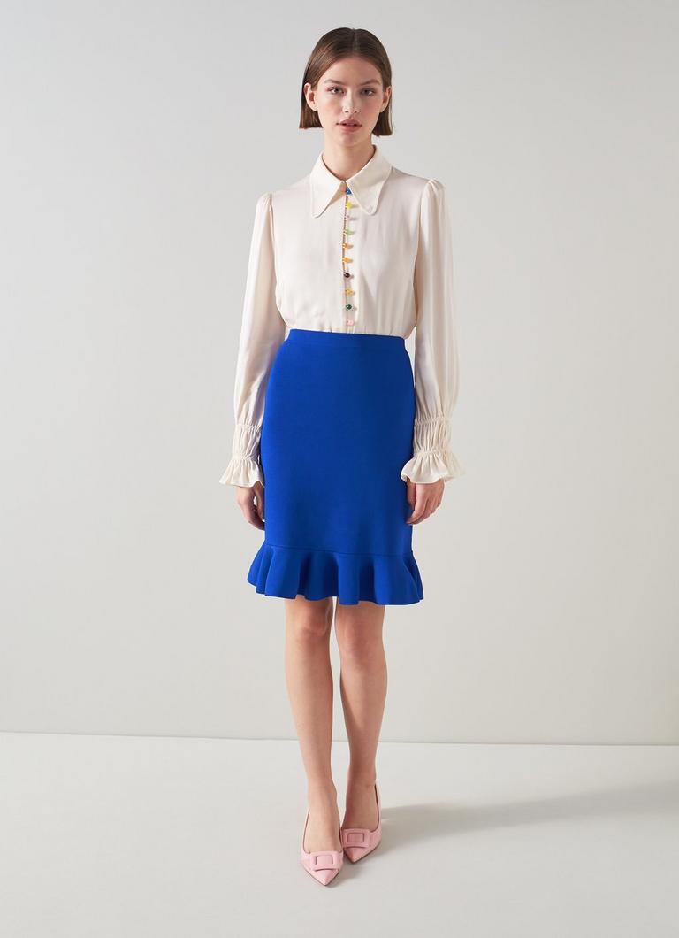 Rosa Blue Knit Peplum Skirt Sale Collections L.K.Bennett London