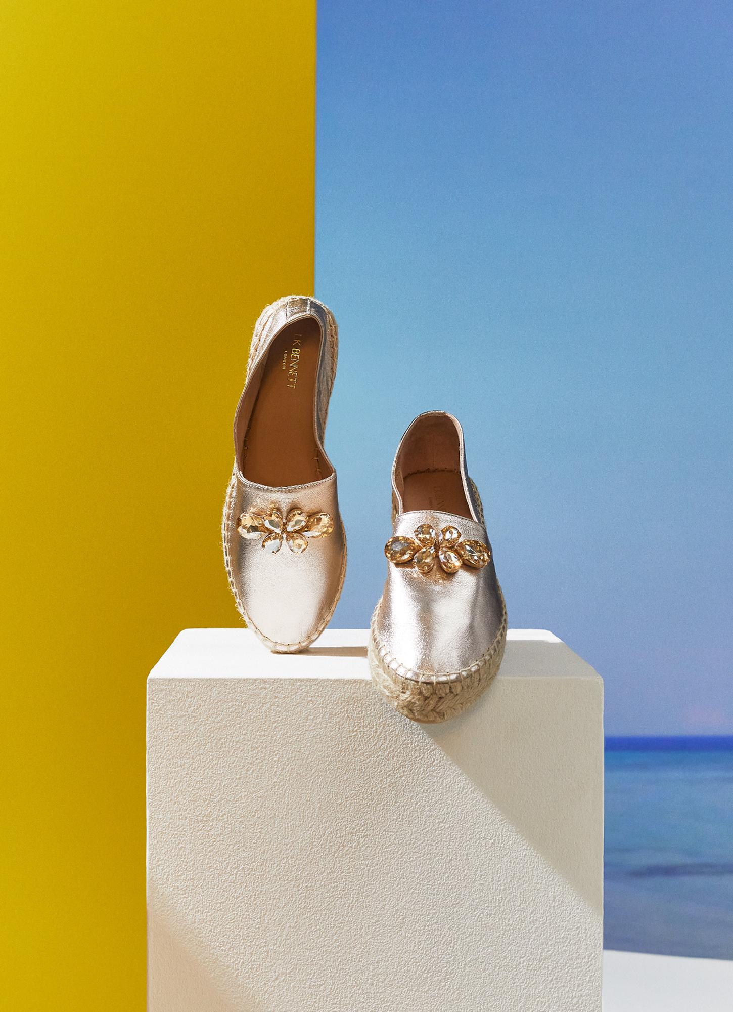 Gold Flatform Espadrille Sandals Uk Talisa Gold Leather