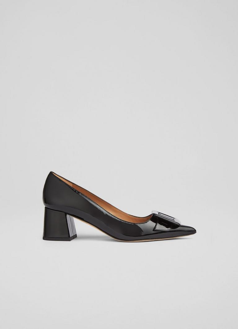 Tia Black Patent Buckle Detail Courts Shoes Collections L.K.Bennett London