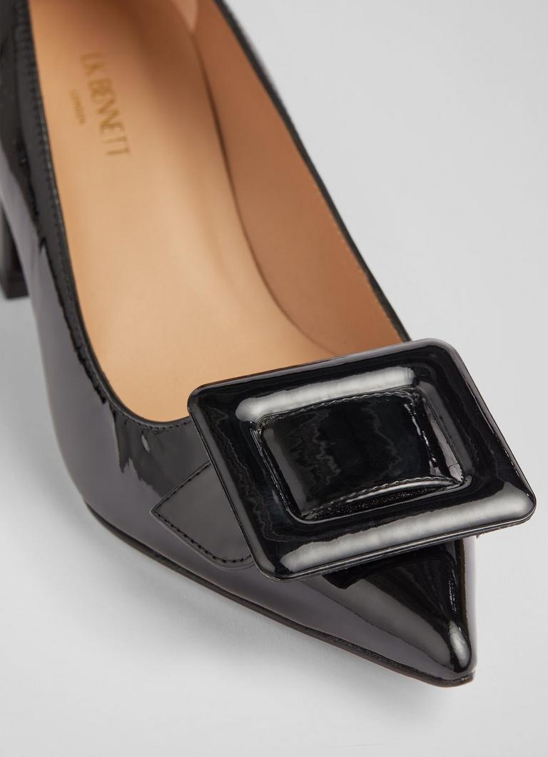 Tia Black Patent Buckle Detail Courts Shoes Collections L.K.Bennett London