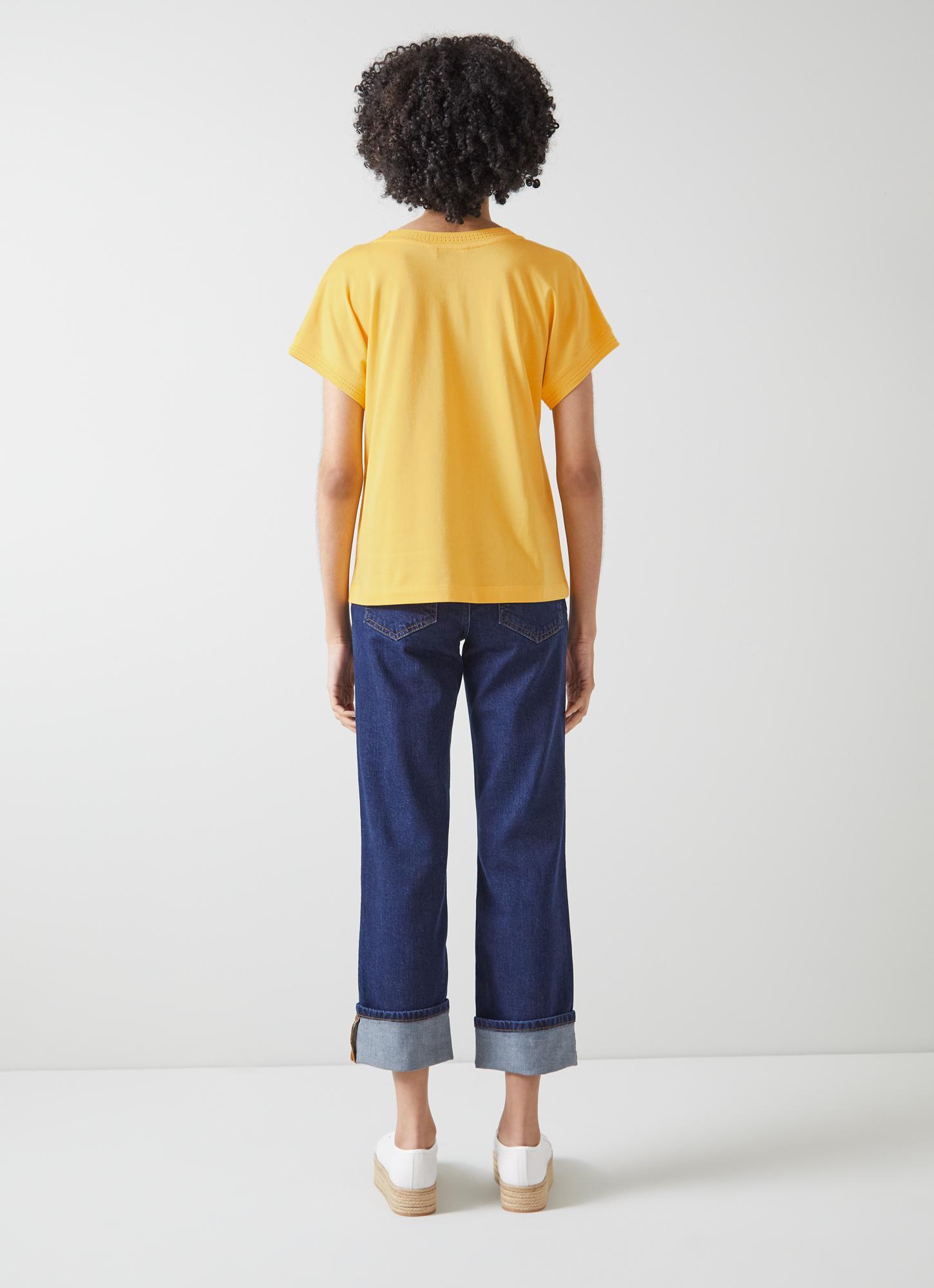 Josie Yellow Modal Cotton T Shirt Sale Collections L.K.Bennett